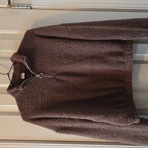 REEBOK BRAND WOMEN'S BROWN COZY 3/4 ZIP SWEATSHIRT SIZE MEDIUM